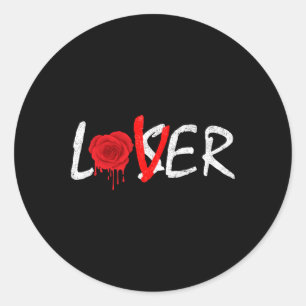 Melding Rose A Lover Not A Loser Classic Round Sticker