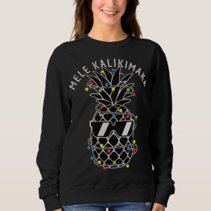 Mele Kalikima Pineapple Christmas Lights Xmas Sung Sweatshirt