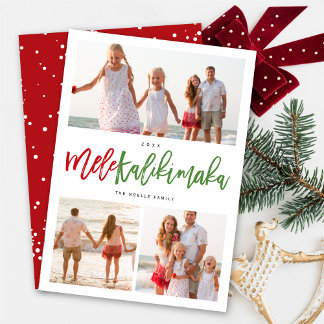 Mele Kalikimaka 3 Photo Collage Christmas Card