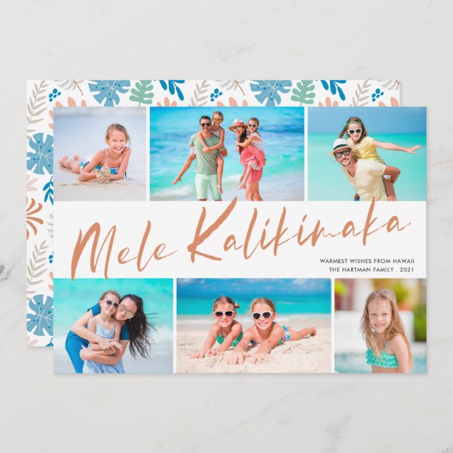 Mele Kalikimaka 6 Photo Collage Christmas Holiday (Front/Back)