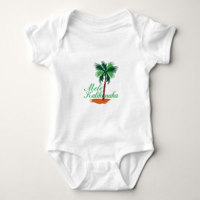 Mele Kalikimaka Baby Bodysuit (Front)