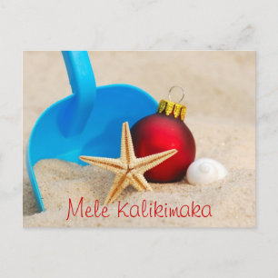Mele Kalikimaka Beachy Christmas Postcard