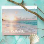 Mele Kalikimaka Beautiful Beach Christmas Holiday Postcard<br><div class="desc">These pretty seaside Christmas postcards feature gorgeous coastal seascape at sunrise with lovely typography that reads Mele Kalikimaka. A cute Hawaiian way to say Merry Christmas in style. Take me to the beach this holiday.</div>