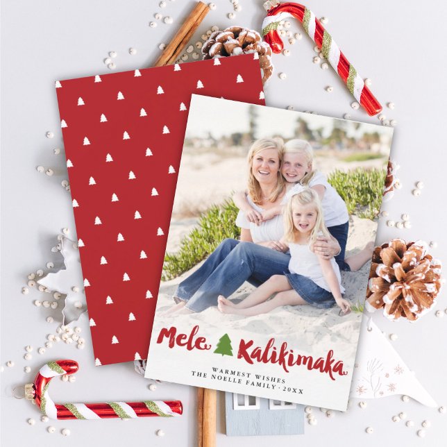 Mele Kalikimaka Brush Script Christmas Photo Card (Creator Uploaded)