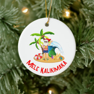 Mele Kalikimaka Ceramic Ornament
