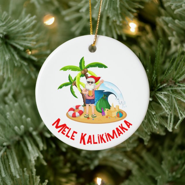 Mele Kalikimaka Ceramic Ornament (Tree)
