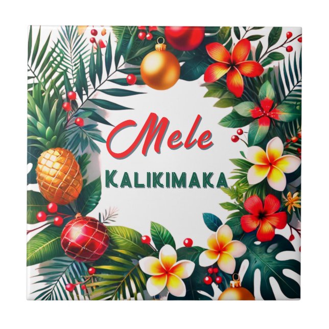 Mele Kalikimaka Ceramic Tile (Front)