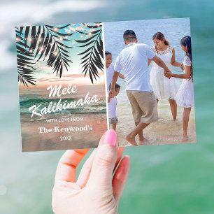Mele Kalikimaka   Christmas Beach Holiday Card