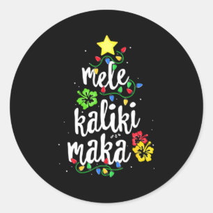 Mele Kalikimaka Christmas Hawaiian Classic Round Sticker