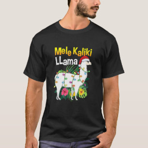 Mele Kalikimaka Christmas Hawaiian Llama X Mas Lig T-Shirt