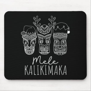 Mele Kalikimaka Christmas Hawaiian Santa Tiki Mask Mouse Pad