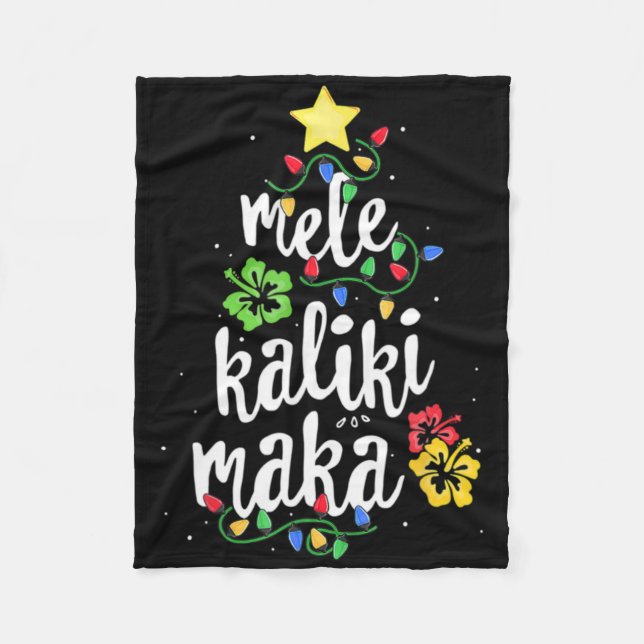 Mele Kalikimaka Christmas Hawaiian T Shirt  Fleece Blanket (Front)