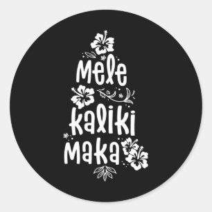 Mele Kalikimaka Christmas Hawaiian Xmas Vacation Classic Round Sticker