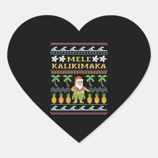 Mele Kalikimaka Christmas Heart Sticker