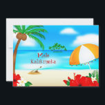 Mele Kalikimaka Christmas Holiday Card<br><div class="desc">Mele Kalikimaka in Hawaiian wishes for a Merry Christmas.
Christmas lights decorate the image in three places</div>