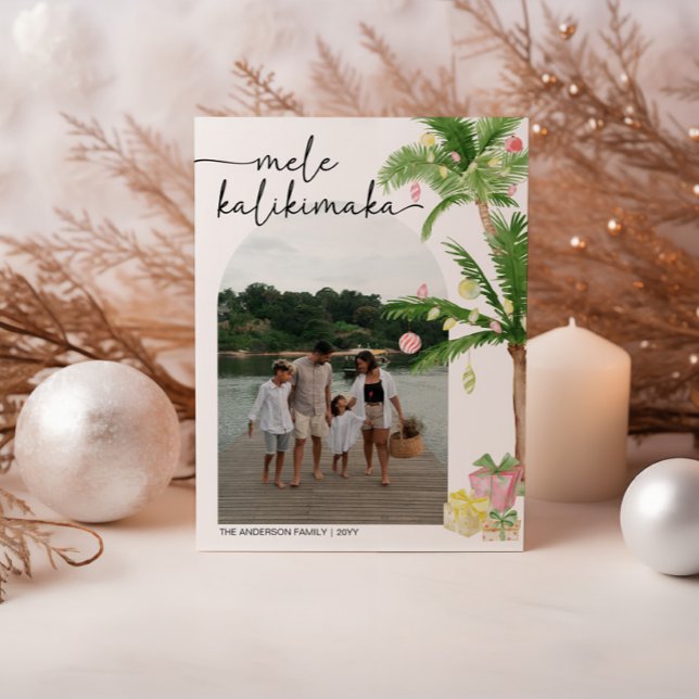  mele kalikimaka christmas Holiday Photo Card  (Creator Uploaded)