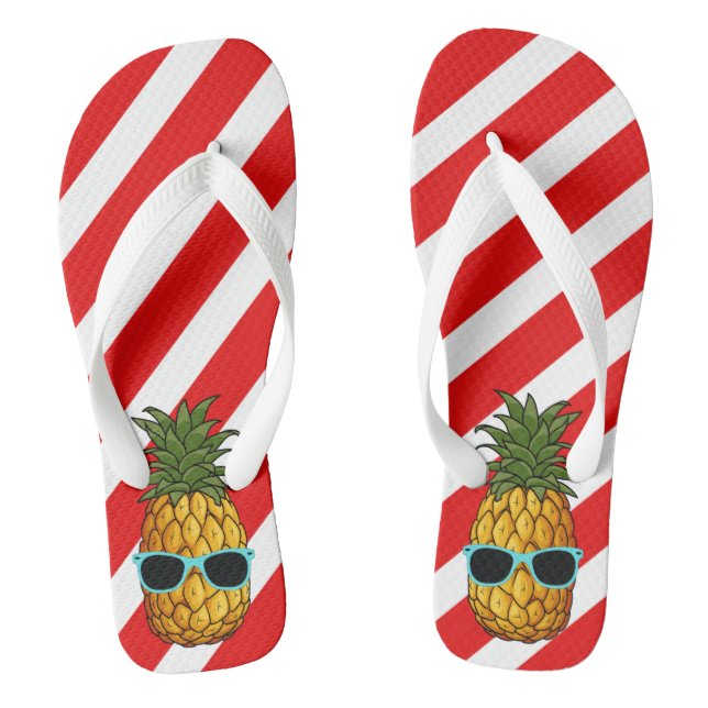 Mele Kalikimaka Christmas in July Pineapple 2021 Thongs (Footbed)