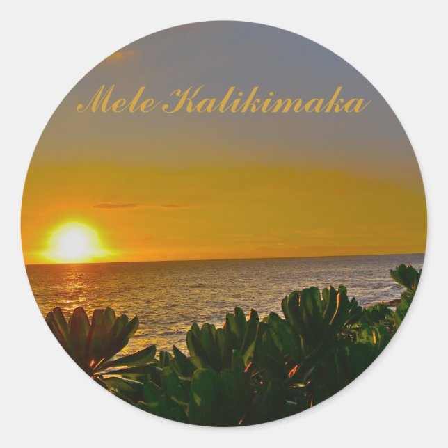 Mele Kalikimaka Christmas in the Tropics Classic Round Sticker (Front)