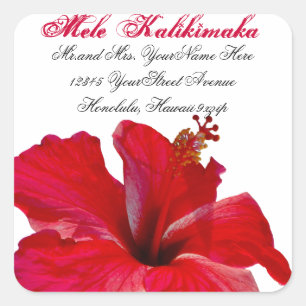 Mele Kalikimaka Christmas return address Square Sticker