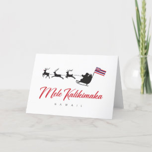 Mele Kalikimaka Christmas Santa with Hawaiian flag Announcement
