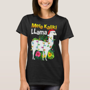 Mele Kalikimaka Christmas Shirt Hawaiian Llama X-m
