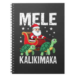 Mele Kalikimaka Christmas Shirt  Santa Sleigh Sea  Notebook