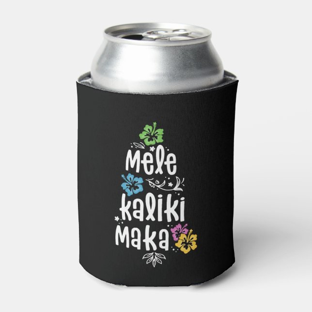 Mele Kalikimaka Christmas Shirts Hawaiian Xmas Can Cooler (Can Front)