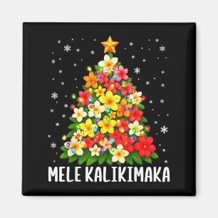 Mele Kalikimaka Christmas Tree Hawaiian Floral Pjs Magnet
