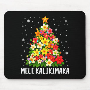 Mele Kalikimaka Christmas Tree Hawaiian Floral Pjs Mouse Pad