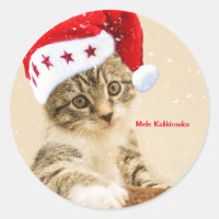Mele Kalikimaka Classic Round Sticker