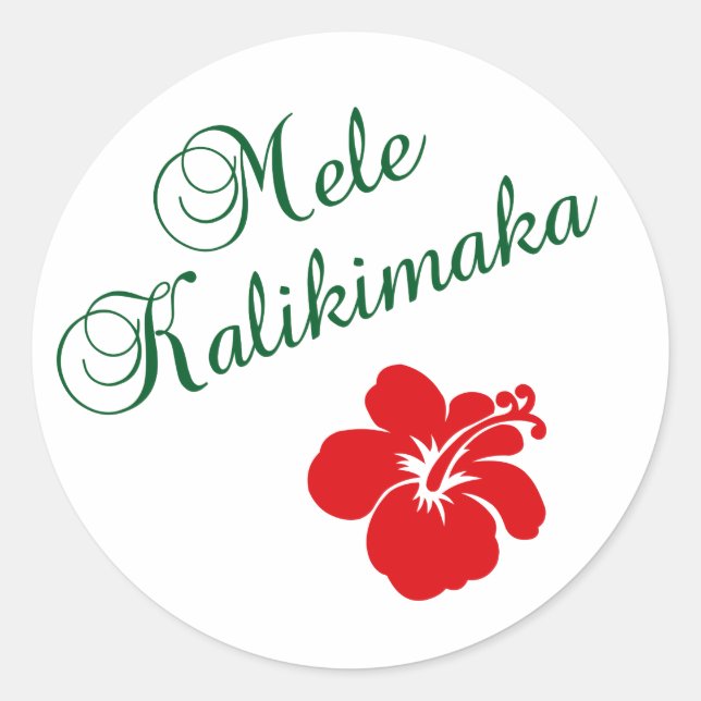 Mele Kalikimaka Classic Round Sticker (Front)