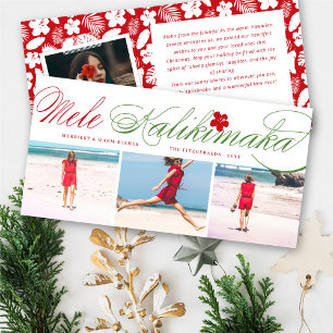 Mele Kalikimaka Classic Script Christmas Photo Holiday Card