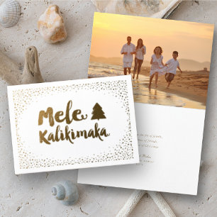 Mele Kalikimaka Confetti Chic Christmas Photo Foil Card