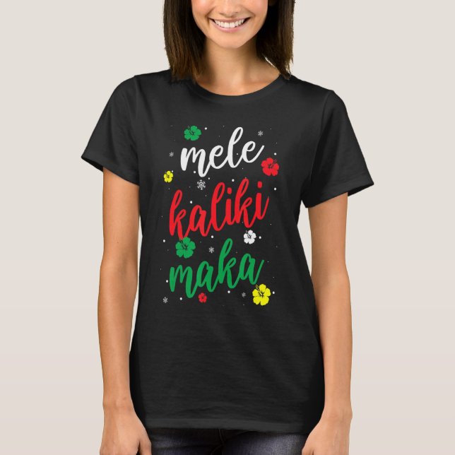 Mele Kalikimaka Cute Flower Christmas Hawaiian App T-Shirt (Front)