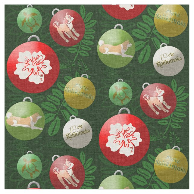 Mele Kalikimaka fabric (Close Up)