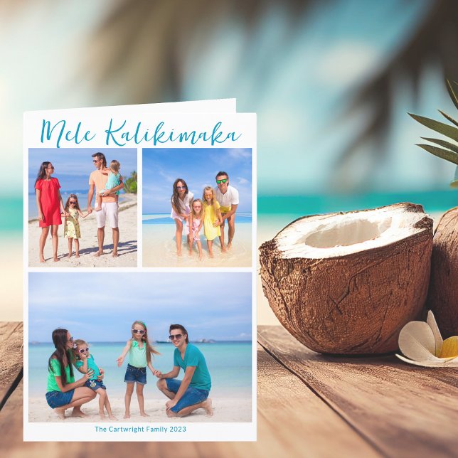 Mele Kalikimaka Family Letter Beach Christmas Holiday Card (Creator Uploaded)
