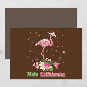 Mele Kalikimaka Flamingo Santa Christmas Merry Invitation