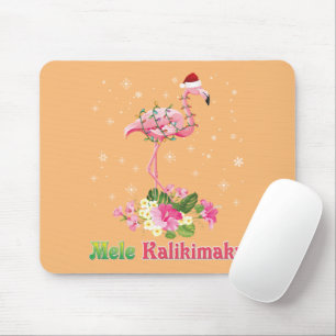Mele Kalikimaka Flamingo Santa Christmas Merry Mouse Pad