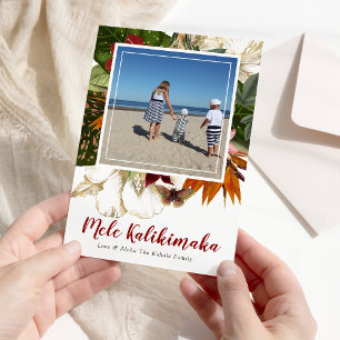 Mele Kalikimaka Floral Christmas Photo Holiday