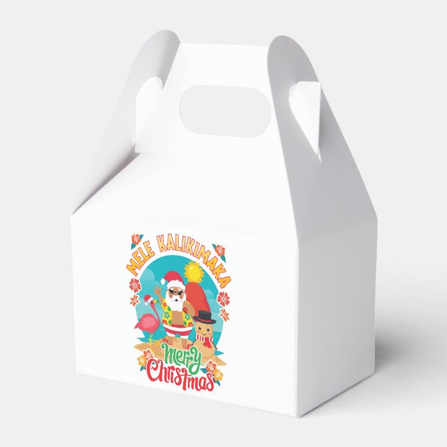 Mele Kalikimaka for a Bright Hawaiian Christmas  Favour Box (Front Side)