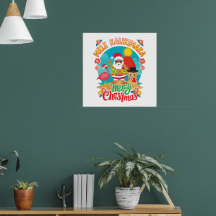 Mele Kalikimaka for a Bright Hawaiian Christmas Poster