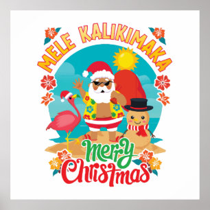 Mele Kalikimaka for a Bright Hawaiian Christmas Poster