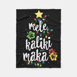 Mele Kalikimaka For Women Hawaiian Hawaii Christma Fleece Blanket