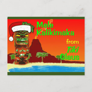 Mele Kalikimaka from Tiki Claus Postcard