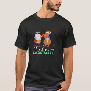 Mele Kalikimaka Funny Christmas Retro Santa Reinde T-Shirt