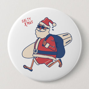 Mele Kalikimaka - Funny Santa Hawaiian Christmas B 10 Cm Round Badge