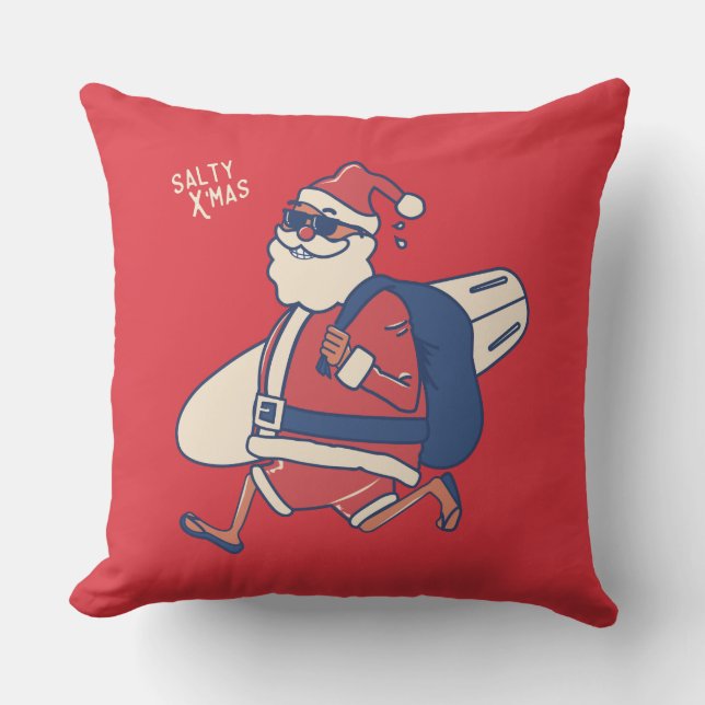 Mele Kalikimaka - Funny Santa Hawaiian Christmas Cushion (Front)