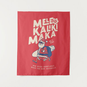 Mele Kalikimaka - Funny Santa Hawaiian Christmas T Tapestry