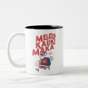 Mele Kalikimaka - Funny Santa Hawaiian Christmas  Two-Tone Coffee Mug