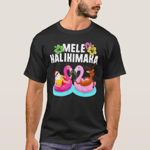Mele Kalikimaka Funny Santa Reindeer Hawaii Funny  T-Shirt
